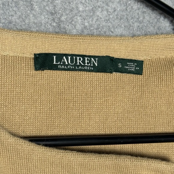 Lauren Ralph Lauren Sweater Women's Full Zip Knit Sweater Jacket Light Brown SM - Picture 7 of 7